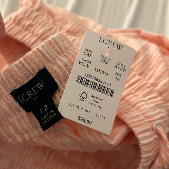 J. Crew Linen Striped Drawstring Pant. - Picture 3 of 3